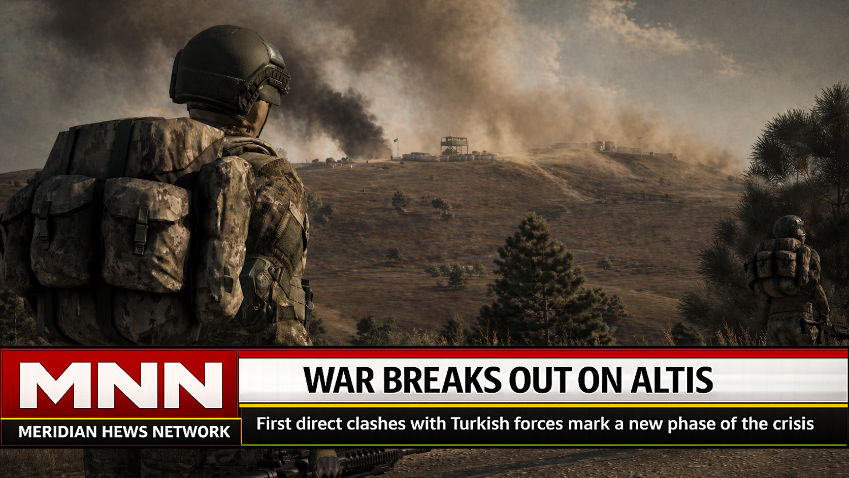 Open fighting between Altian and Turkish forces