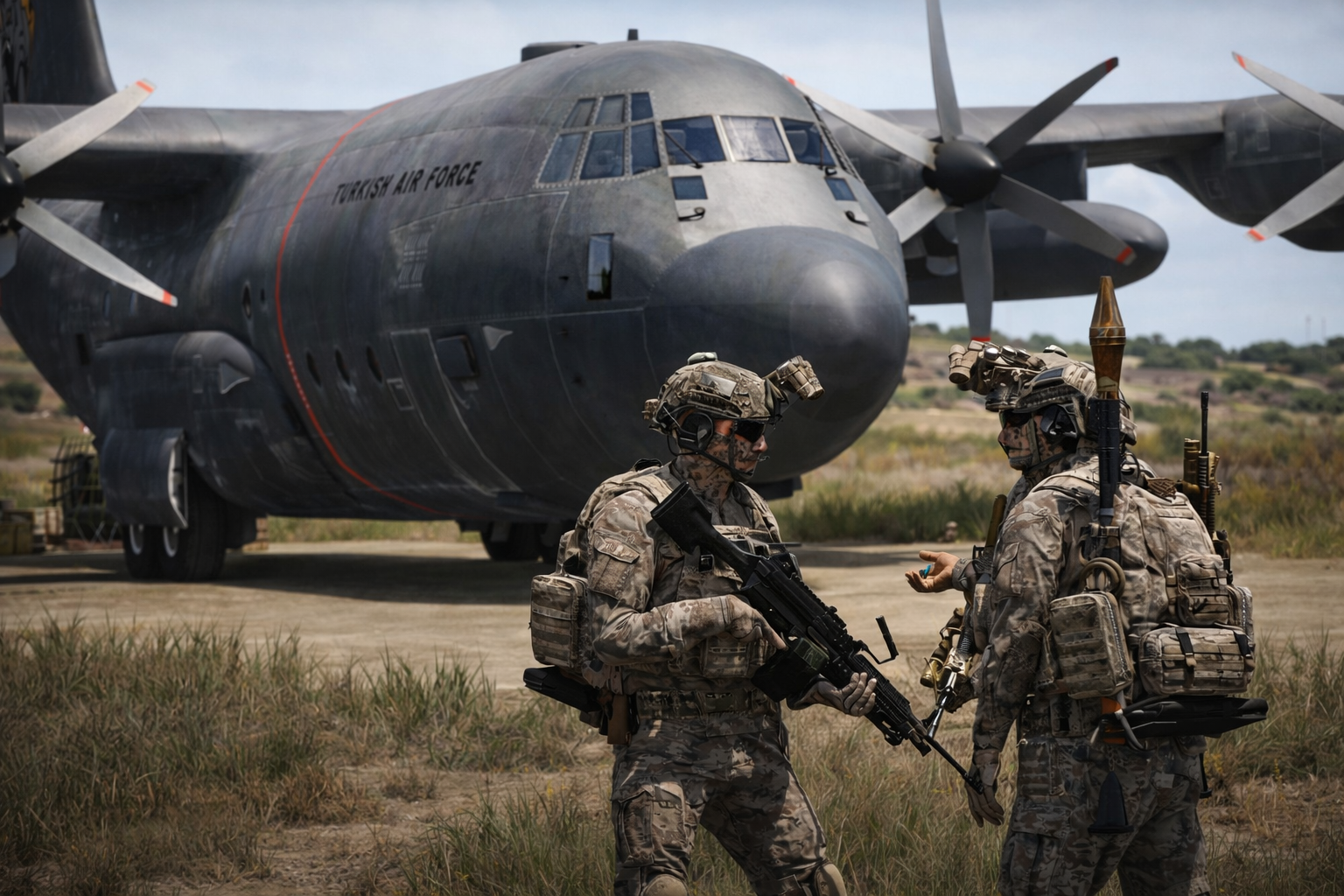 Turkish forces landing on Altis during the Poseidon Crisis